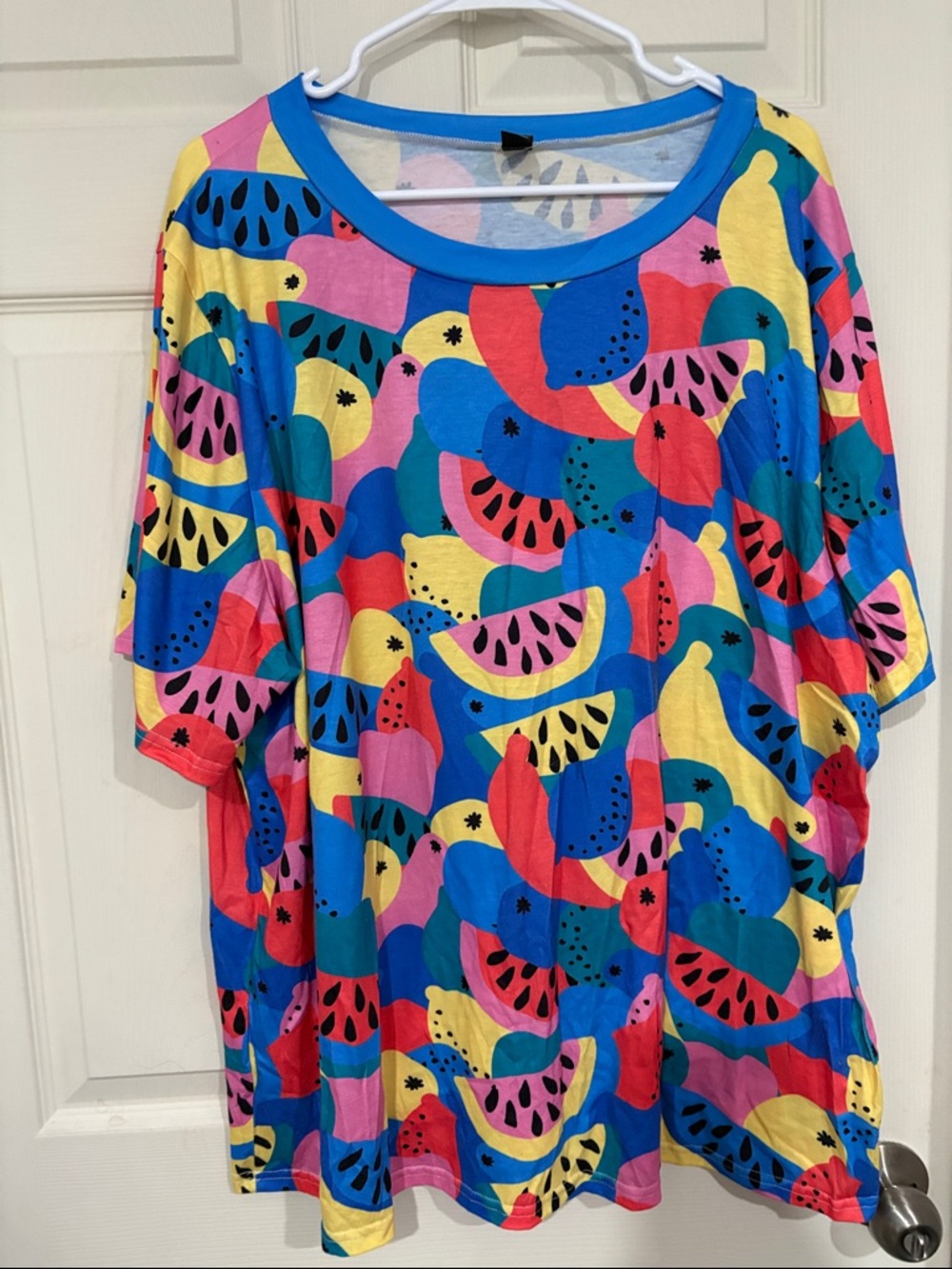 SHEIN Multicolor Short Sleeve Tee - Blue, Pink, Yellow, Red, Green